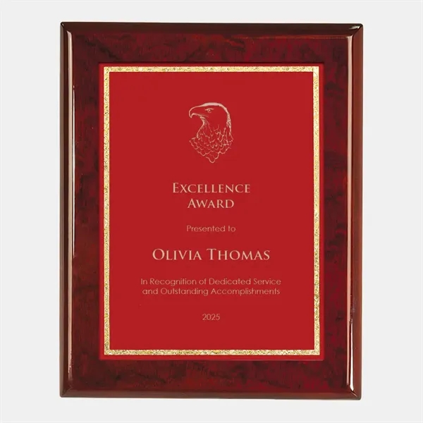 Red Victory Plate on Gloss Horiz./Verti. Rosewood Plaque.... from ASI 47791 Best Deal Awards
