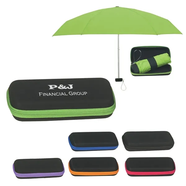 Folding travel umbrella with EVA case and metal shaft, 37" arc.... from ASI 61125 Hit Promotional Products / Hit®