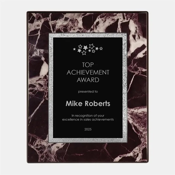 Black/Silver Plate on Gloss Burgundy Roman Marble Plaque.... from ASI 47791 Best Deal Awards