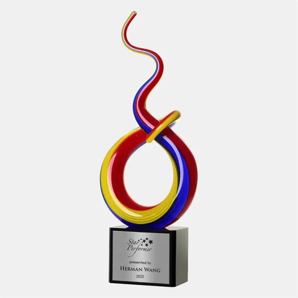 Art Glass Sugar Pull Award with Silver Plate.... from ASI 47791 Best Deal Awards