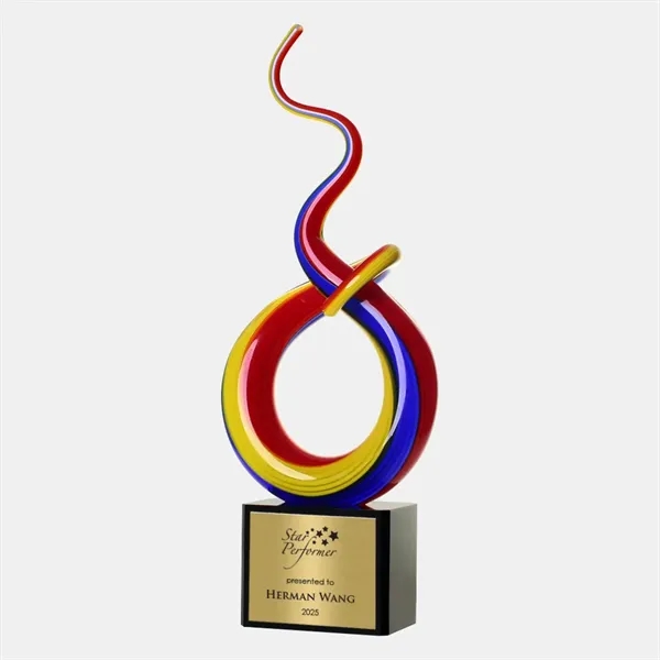 Art Glass Sugar Pull Award with Gold Plate.... from ASI 47791 Best Deal Awards