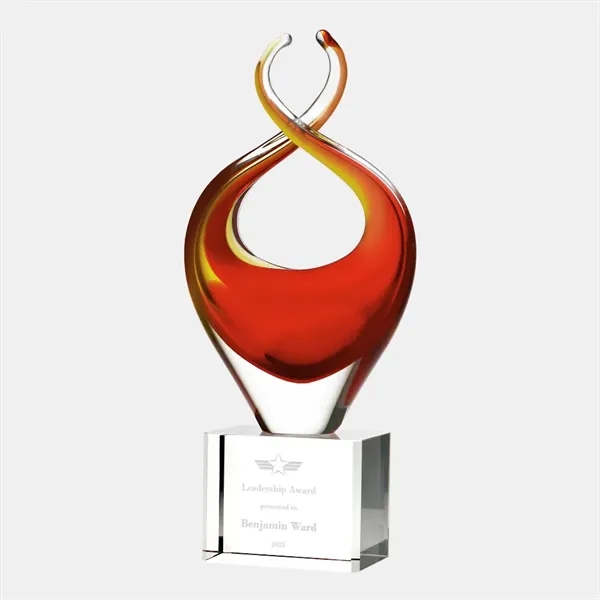 Art Glass Twisted Fire Award With Clear Base.... from ASI 47791 Best Deal Awards