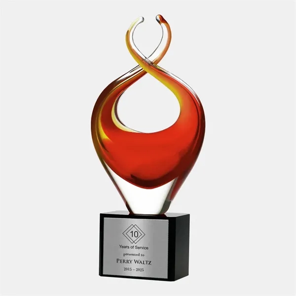 Art Glass Twisted Fire Award With Silver Plate.... from ASI 47791 Best Deal Awards