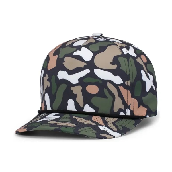 Duck Camo 5-Panel Trucker Cap. Fully sublimated camo, polyester/spandex woven.... from ASI 37461 Augusta Sportswear