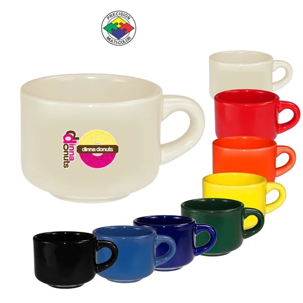 7oz Vitrified Stackable Cup, spot color. Saucer available.... from ASI 80093 Pyrographics / Pyrographics Line