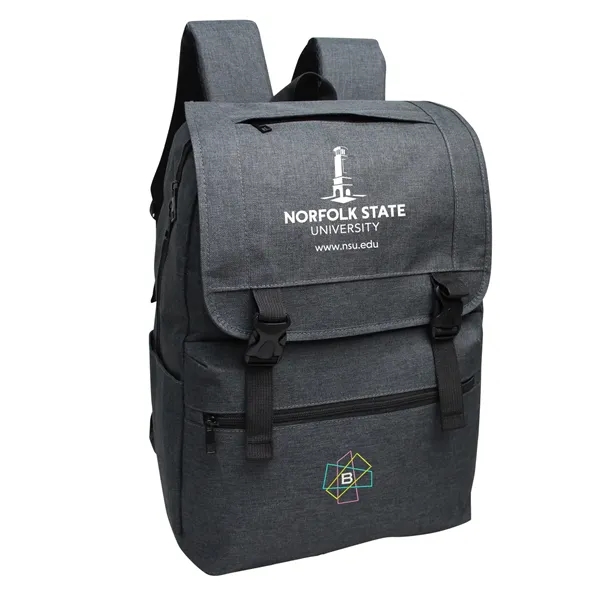 Sleek urban flapover backpack made from 600D polycanvas. Features dual buckles,... from ASI 79384 Preferred Nation Inc