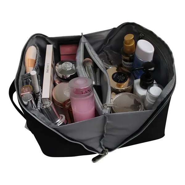 This stylish, eco-friendly travel cosmetic bag opens flat for easy access.... from ASI 79384 Preferred Nation Inc