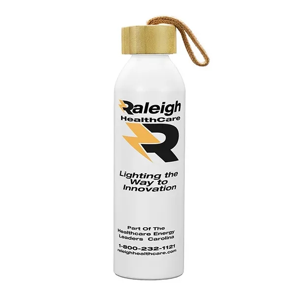 Our recycled aluminum water bottle w/ bamboo lid & sturdy carry... from ASI 62660 Innovation Line