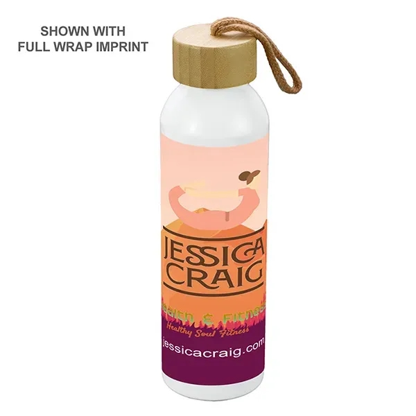 Our recycled aluminum water bottle w/ bamboo lid & sturdy carry... from ASI 62660 Innovation Line