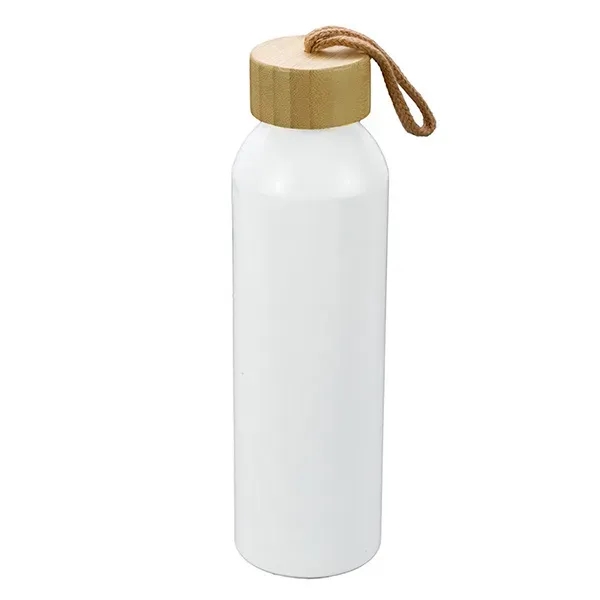 Our recycled aluminum water bottle w/ bamboo lid & sturdy carry... from ASI 62660 Innovation Line