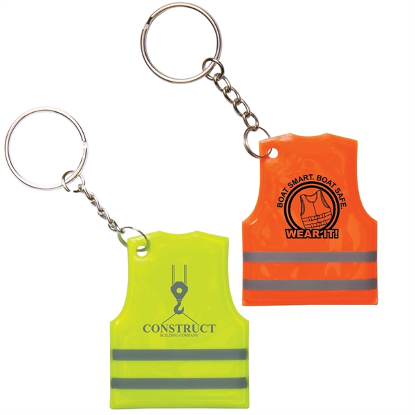 PVC made safety vest keychain, available in yellow or orange with... from ASI 62190 Illini