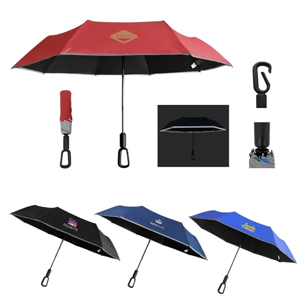 46- Arc Reflective Umbrella with Carabiner Handle... from ASI 36730 Ariel Premium Supply Inc
