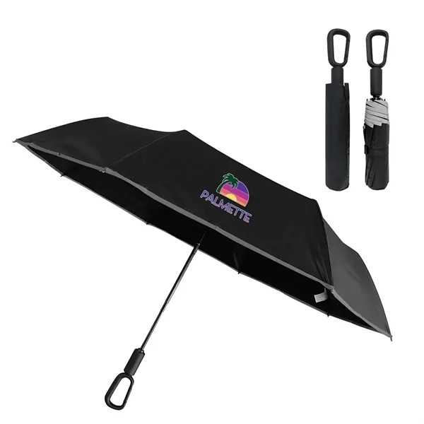 46- Arc Reflective Umbrella with Carabiner Handle... from ASI 36730 Ariel Premium Supply Inc