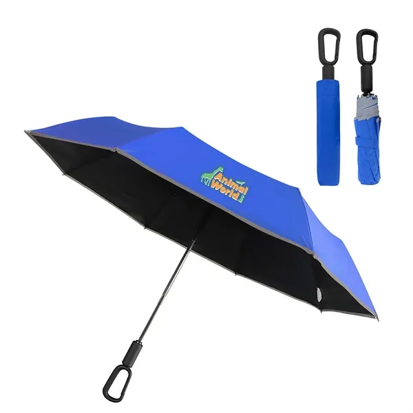 46- Arc Reflective Umbrella with Carabiner Handle... from ASI 36730 Ariel Premium Supply Inc