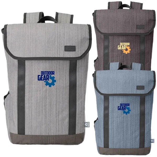 11" x 16.5" x 4" recycled heather travel backpack with dedicated... from ASI 39552 BEL Promo