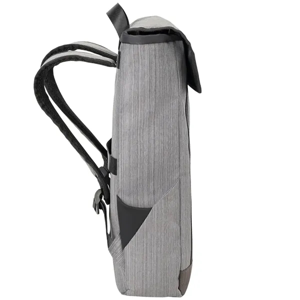 11" x 16.5" x 4" recycled heather travel backpack with dedicated... from ASI 39552 BEL Promo