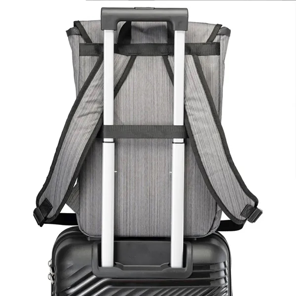 11" x 16.5" x 4" recycled heather travel backpack with dedicated... from ASI 39552 BEL Promo