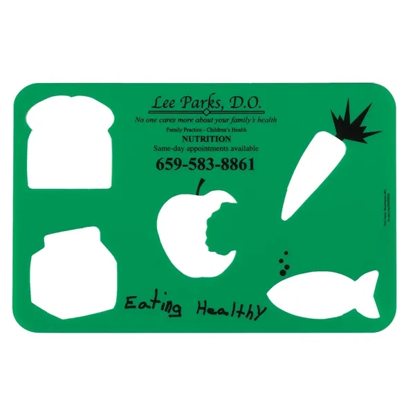 4 7/8" x 7 1/2", 23 gauge poly stencil featuring food... from ASI 44830 The Chest