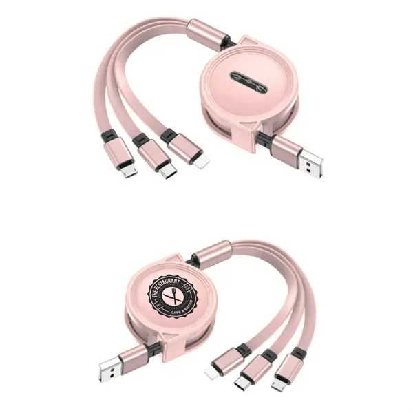 3-in-1 retractable charging cable for simultaneous charging of Android, Type-C and... from ASI 39552 BEL Promo