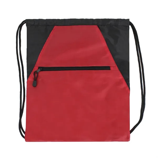 15"W x 18"H drawstring backpack with front zipper pocket and dual... from ASI 37980 Bagworld
