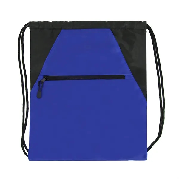 15"W x 18"H drawstring backpack with front zipper pocket and dual... from ASI 37980 Bagworld