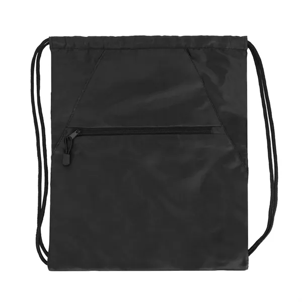 15"W x 18"H drawstring backpack with front zipper pocket and dual... from ASI 37980 Bagworld