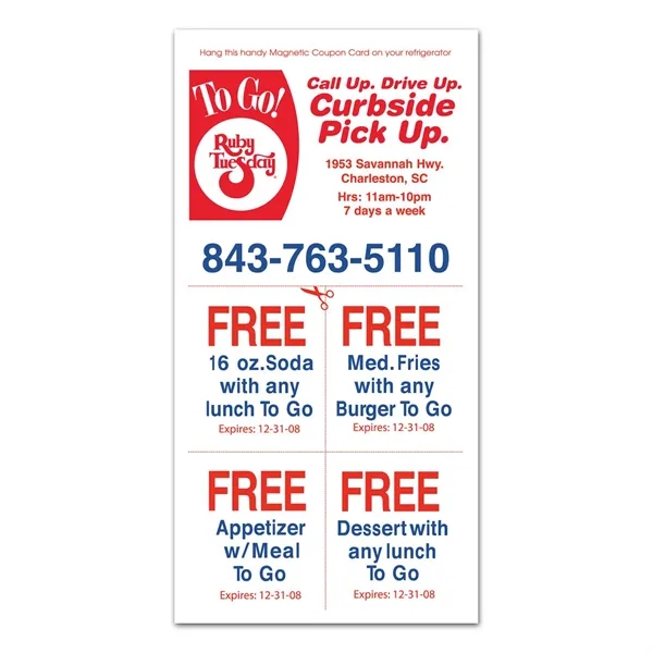 Magnetic stick up card with a spot to place business information... from ASI 68507 The Magnet Group / Magnet LLC™