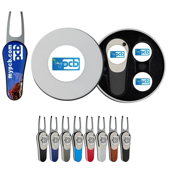Golf gift set with divot repair too and two ball markers... from ASI 52263 EMT