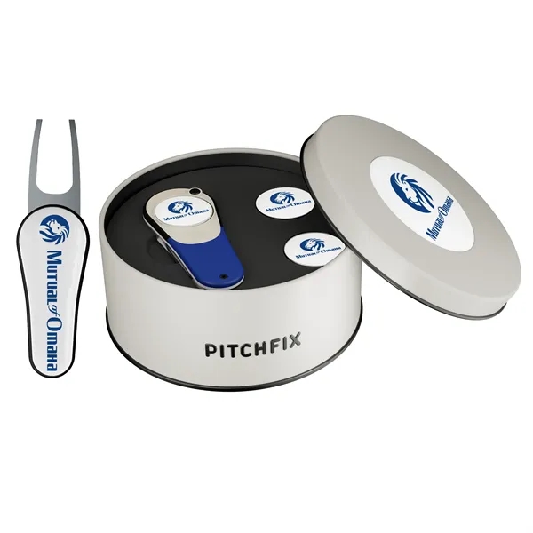Golf gift set with divot repair too and two ball markers... from ASI 52263 EMT