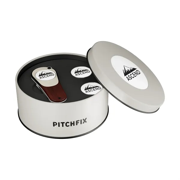 Gift set with divot tool and pair of ball markers in... from ASI 52263 EMT