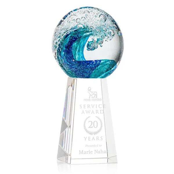 The magnificent Surfside Art Glass award features a beautiful crashing blue... from ASI 84592 St Regis Group / St Regis
