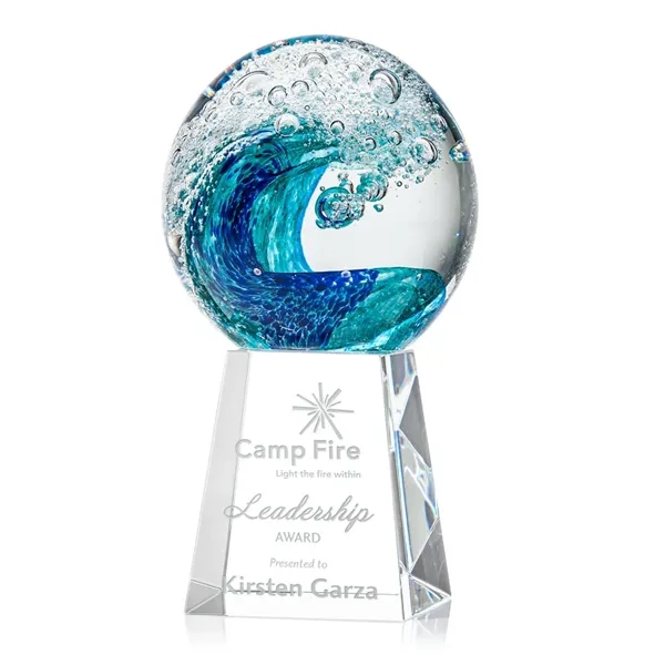 The magnificent Surfside Artglass award features a beautiful crashing blue wave... from ASI 84592 St Regis Group / St Regis
