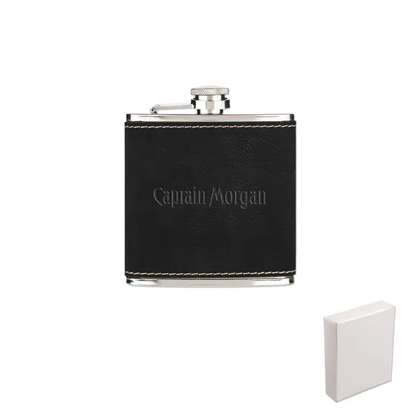 6-ounce leatherette wrapped stainless steel flask.... from ASI 98360 WOWLine