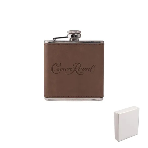 6-ounce leatherette wrapped stainless steel flask.... from ASI 98360 WOWLine