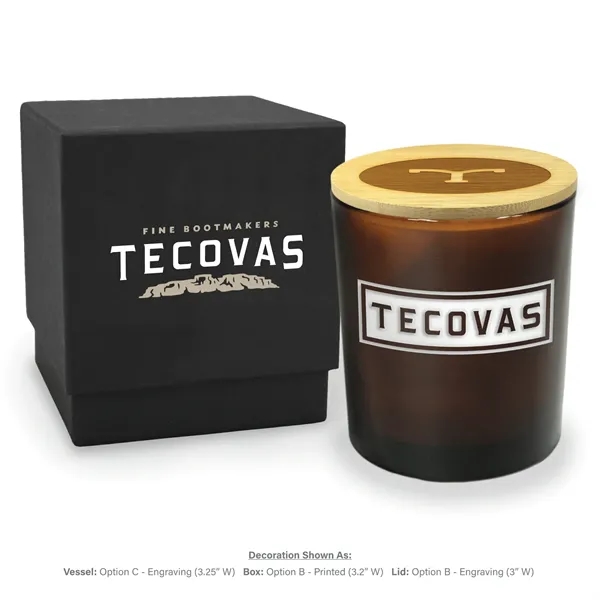 Amber glass provides an eco-chic, warm background for your engraved artwork... from ASI 38850 Bath Promotions / Bath Promotions