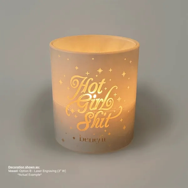 White glass creates a brilliant background for your laser engraved artwork... from ASI 38850 Bath Promotions / Bath Promotions