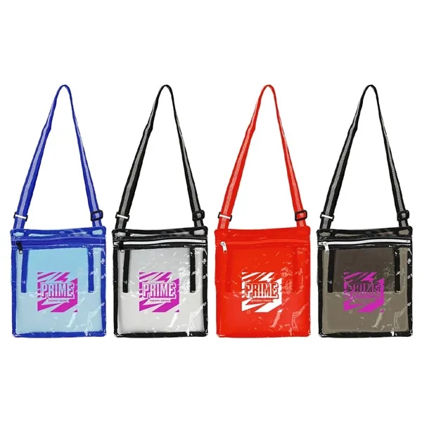 9" x 10" clear crossbody bag with adjustable strap and inside... from ASI 88060 Snugz/USA Inc
