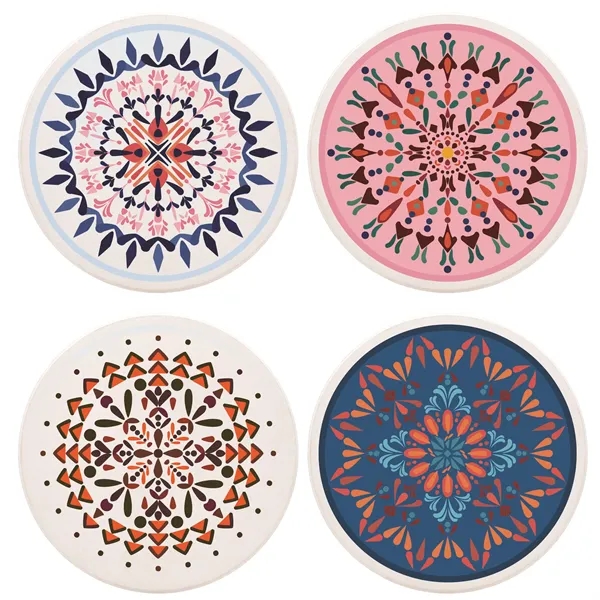This set of 4 round coasters is made of absorbent dolomite... from ASI 90807 Tekweld