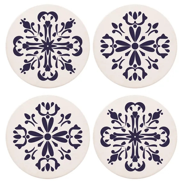 This set of 4 round coasters is made of absorbent dolomite... from ASI 90807 Tekweld