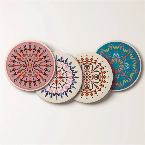 This set of 4 round coasters is made of absorbent dolomite... from ASI 90807 Tekweld