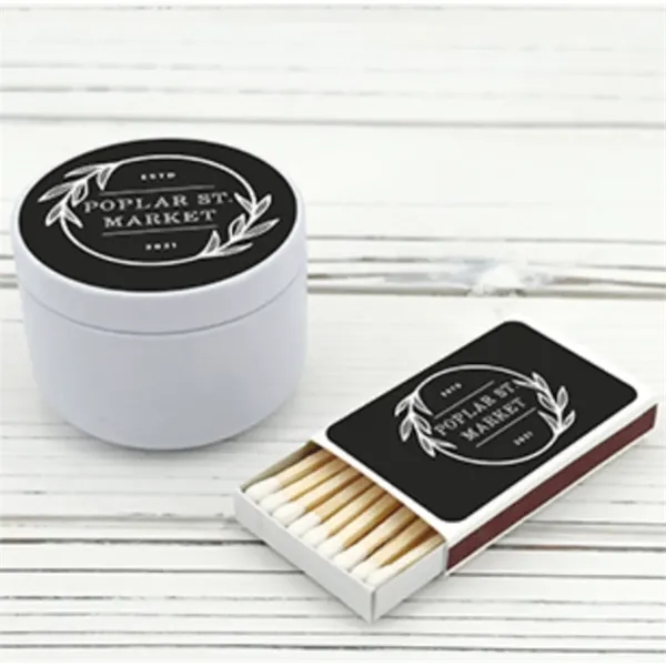 Branded Candle Tin with Matches... from ASI 89971 Stuff A Mug