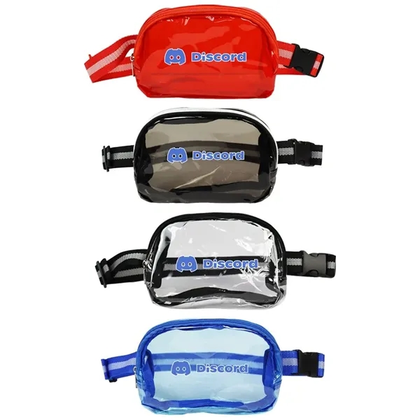 Clear belt bag with zippered main compartment and adjustable two-color webbing... from ASI 88060 Snugz/USA Inc