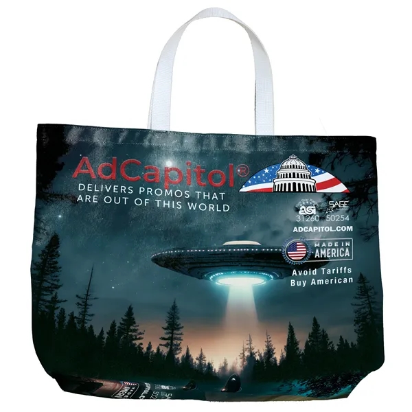 Sublimated tote bag measuring 19 inches wide by 16 inches tall... from ASI 31260 AdCapitol