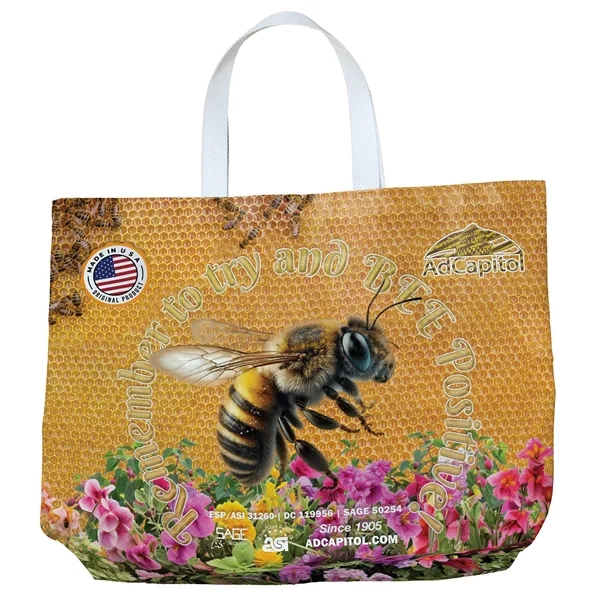Sublimated tote bag measuring 19 inches wide by 16 inches tall... from ASI 31260 AdCapitol