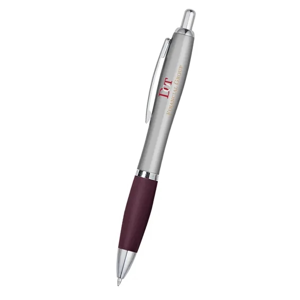 Ballpoint pen with plunger action and rubberized grip.... from ASI 61125 Hit Promotional Products / Hit®