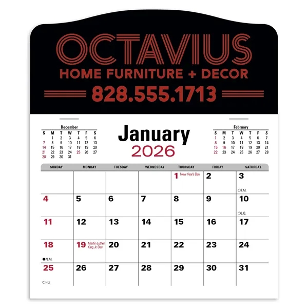 Press-N-Stick Jumbo Header With 3-Month Calendar (12-Months)... from ASI 40480 Koozie Group