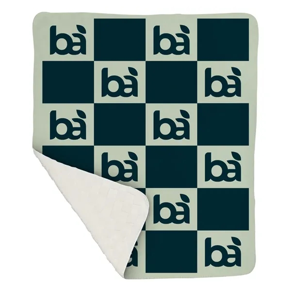 50" x 60" checkerboard knit Sherpa blanket.... from ASI 61125 Hit Promotional Products / Hit®