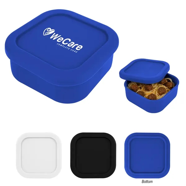 Square silicone food container; microwave safe and BPA free.... from ASI 61125 Hit Promotional Products / Hit®
