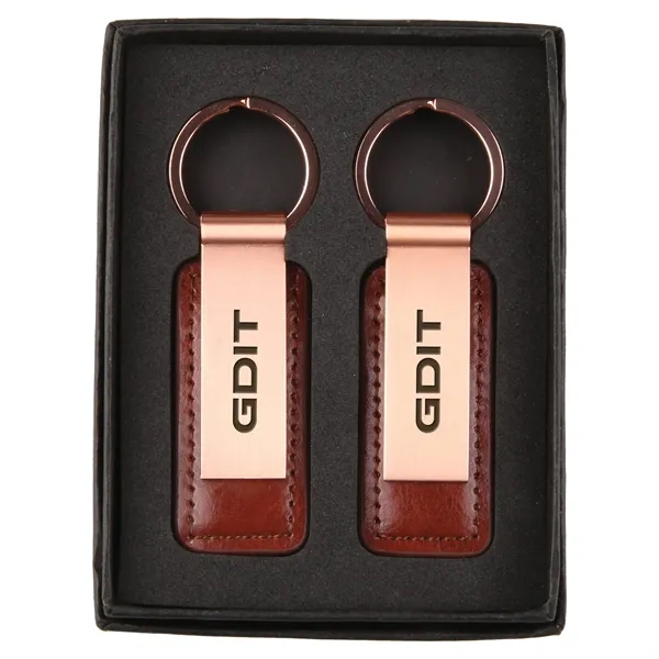 Two leather keychains.... from ASI 46755 Cosmo Promos