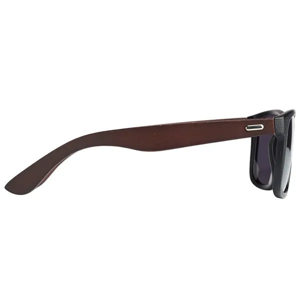 Bamboo inspired temple sunglasses with black plastic frame and UV protection.... from ASI 39552 BEL Promo